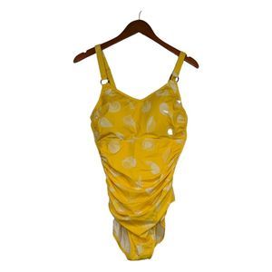 NWT Isaac Mizrahi Live! Women's Swimsuit Sz 12 Tall Bridgehampton Yellow A473527